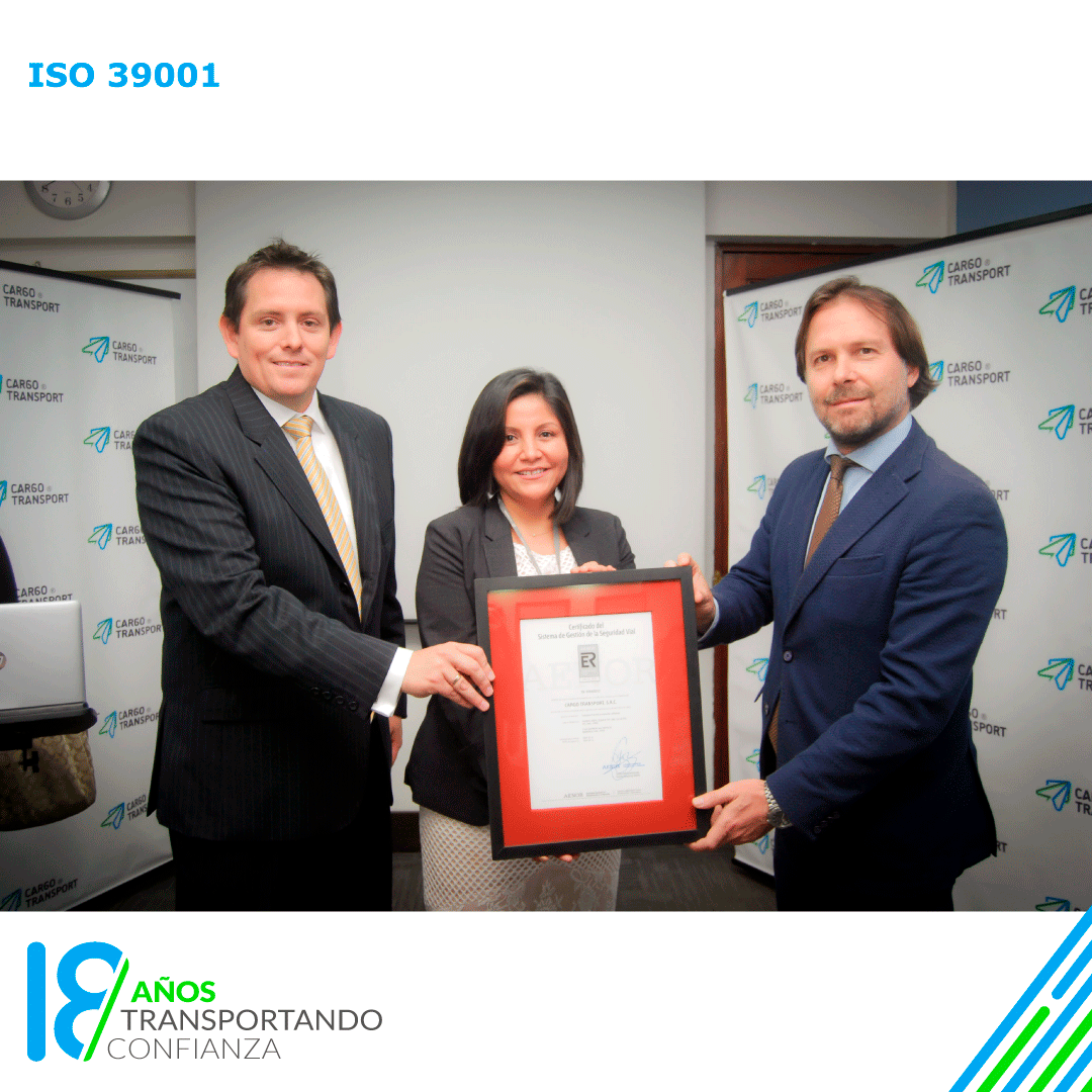 Cargo Transport Primeros Certificado ISO-39001